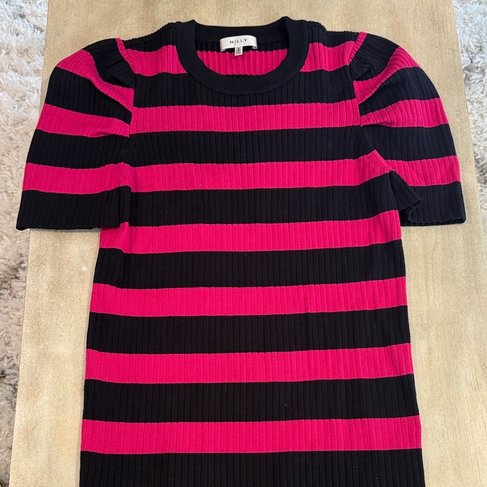 Milly Blue and Pink Knit Top